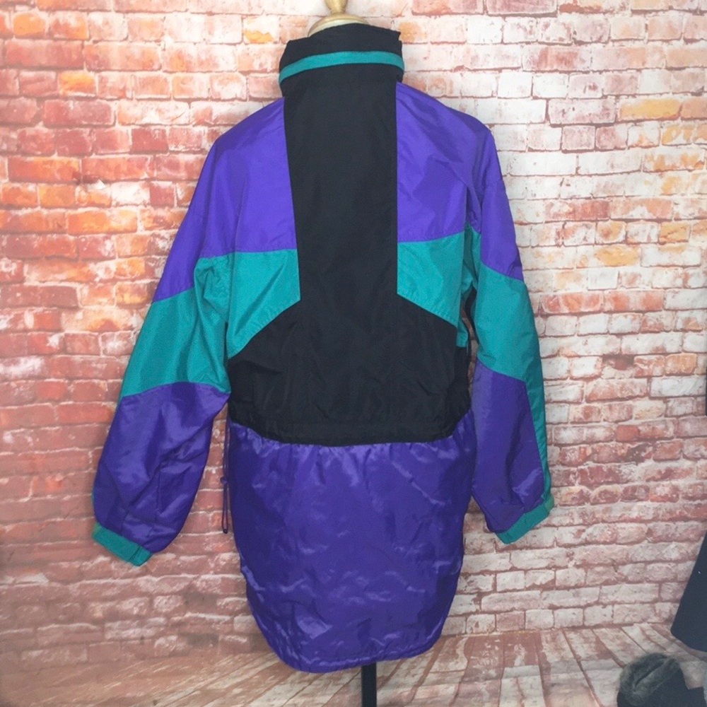 Vintage 90s Columbia Radial Sleeve Color block Half Zip Windbreaker Jacket - Picture 7 of 10